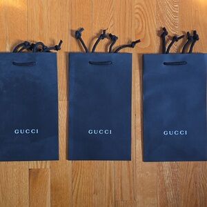 NEW SET OF 3 HOLIDAY GUCCI Black Shopping GIFT Bag